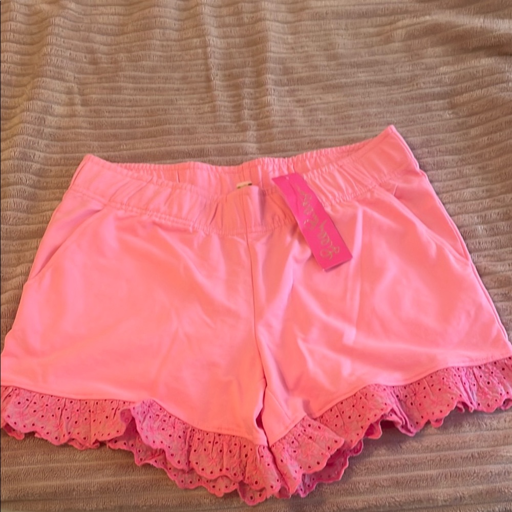Lilly Pulitzer Pink Ruffle Hem Shorts